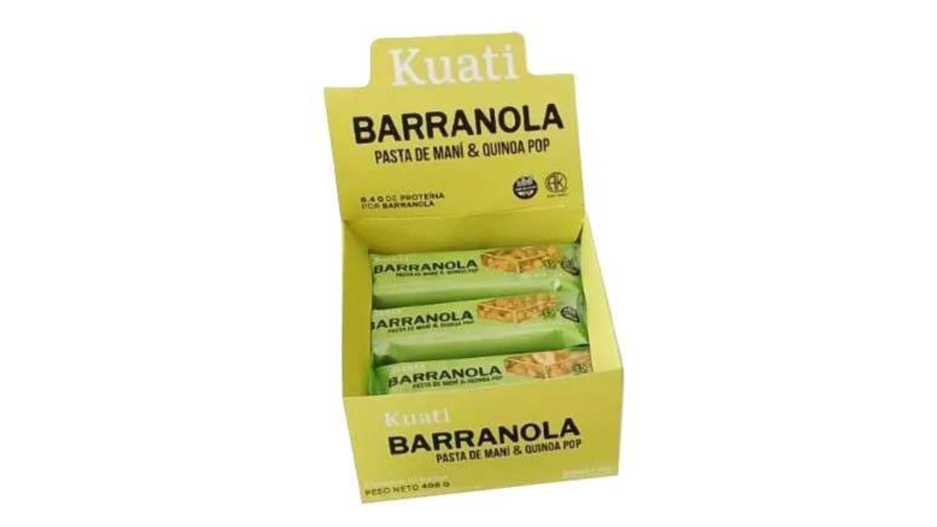 KUATI BARRANOLA PASTA DE MANI Y QUINOA 12 UNID
