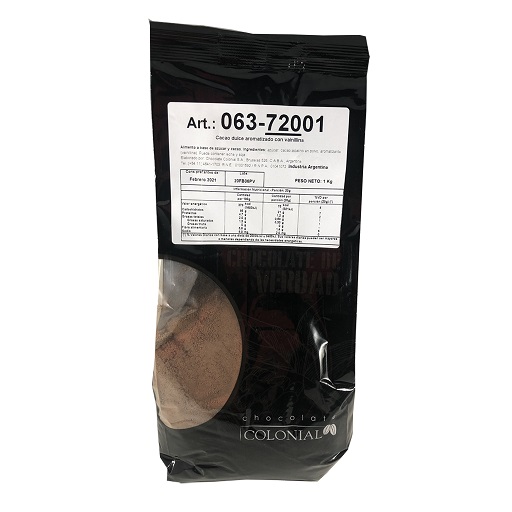 CHOC. COLONIAL CACAO DULCE POLVO 1 KG