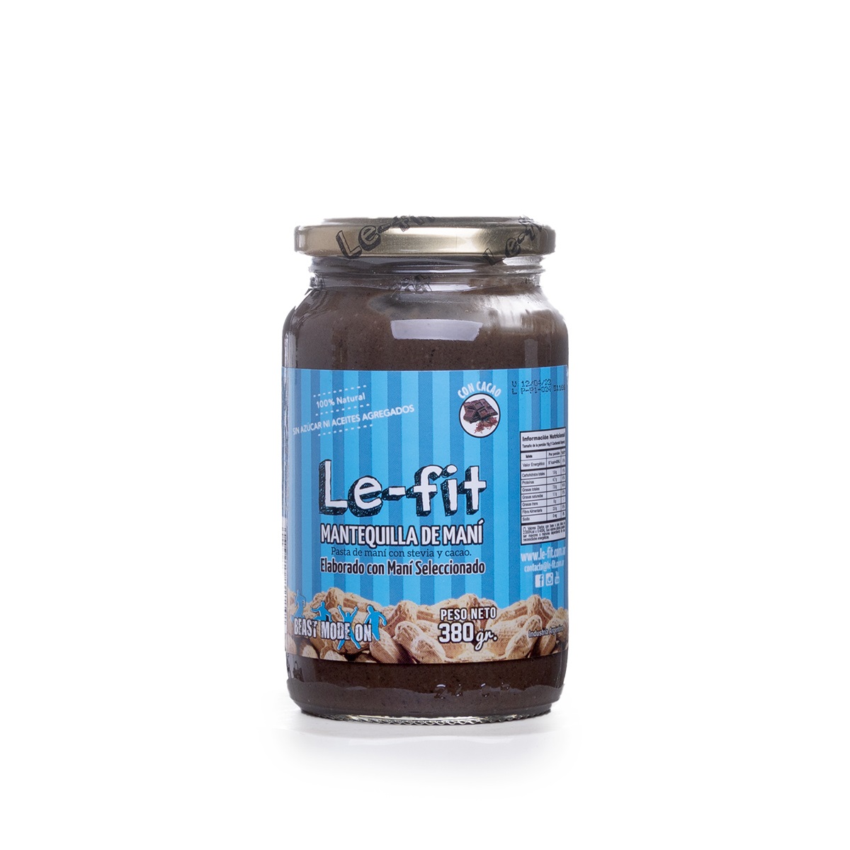 LE-FIT MANTEQUILLA DE MANI CACAO 380 GRS