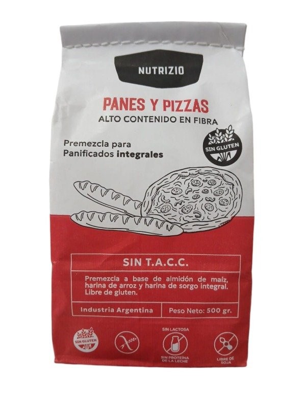 NUTRIZIO PREMEZCLA PARA PANES Y PIZZAS INTEGRALES 500 GRS