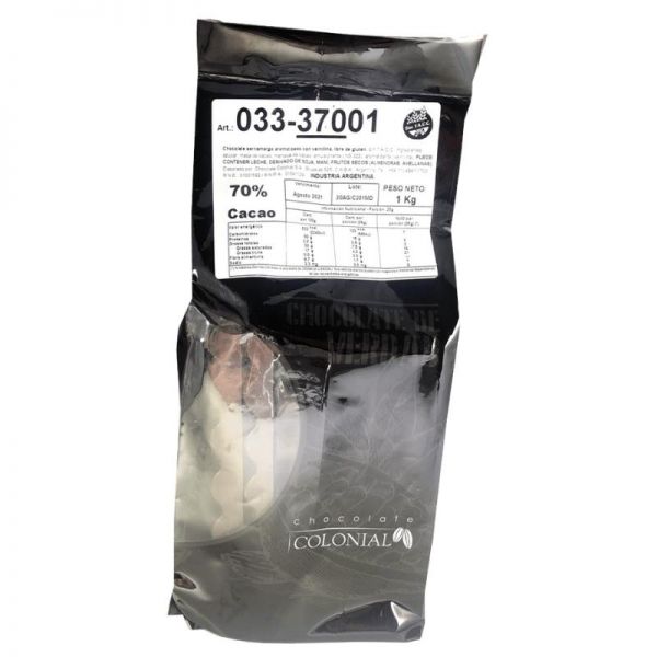 CHOC. COLONIAL CHOCOLATE COB SEMIA 70% 1 KG