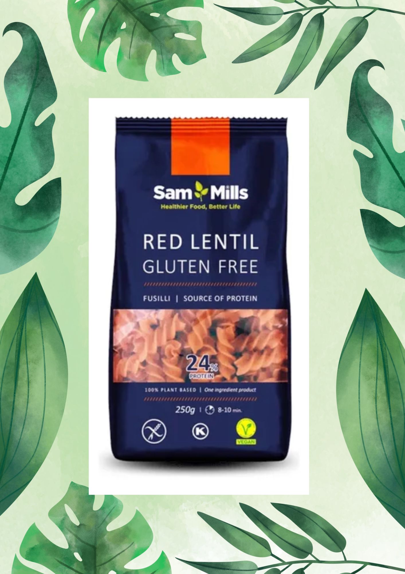 BIOO PASTA RED LENTILI FUSILLI 250 GRS