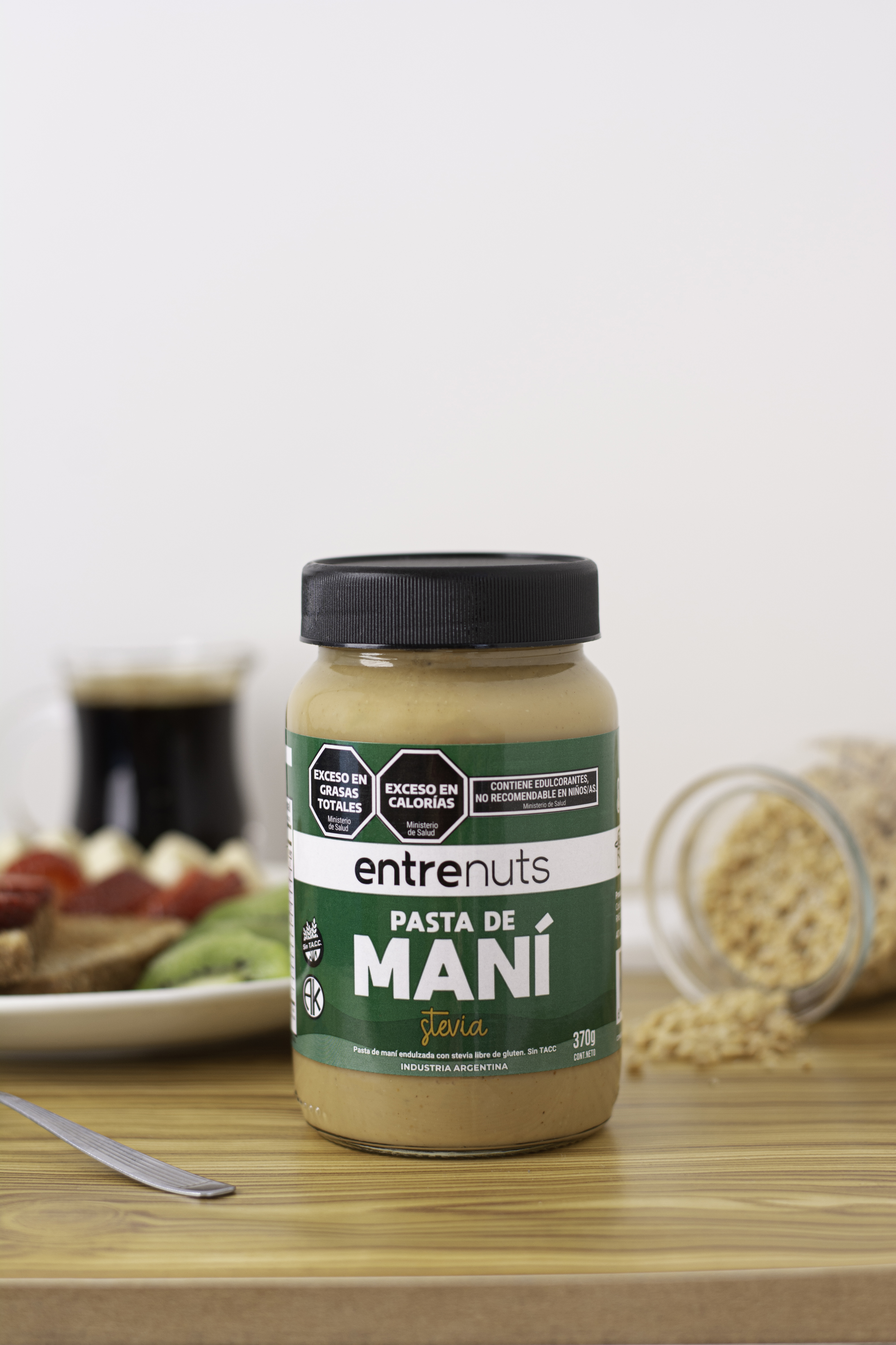 ENTRENUTS PASTA DE MANI CON STEVIA 370 GRS