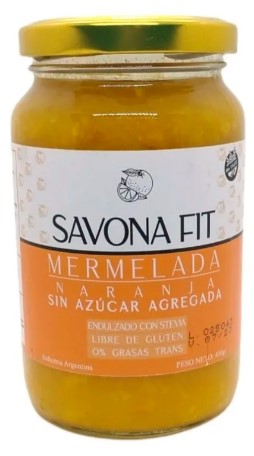 SAVONA FIT MERMELADA DE NARANJA S/A 400 GRS
