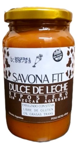 SAVONA FIT DULCE DE LECHE RESPOSTERO S/A 450 GRS
