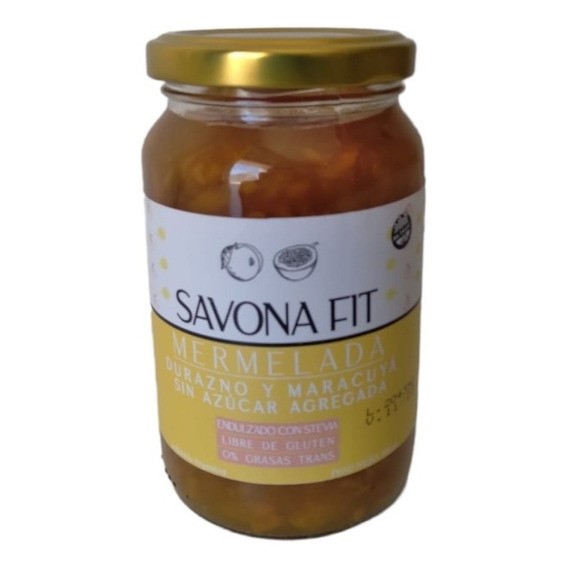 SAVONA FIT MERMELADA DE DURAZNO Y MARACUYA S/A 400 GRS