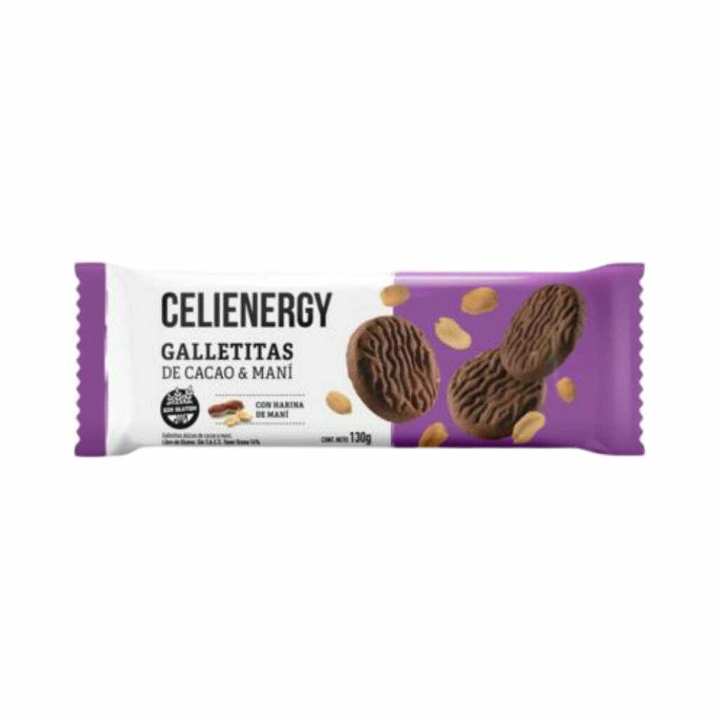 CELIENERGY GALLETITAS DE CACAO & MANI 130 GRS