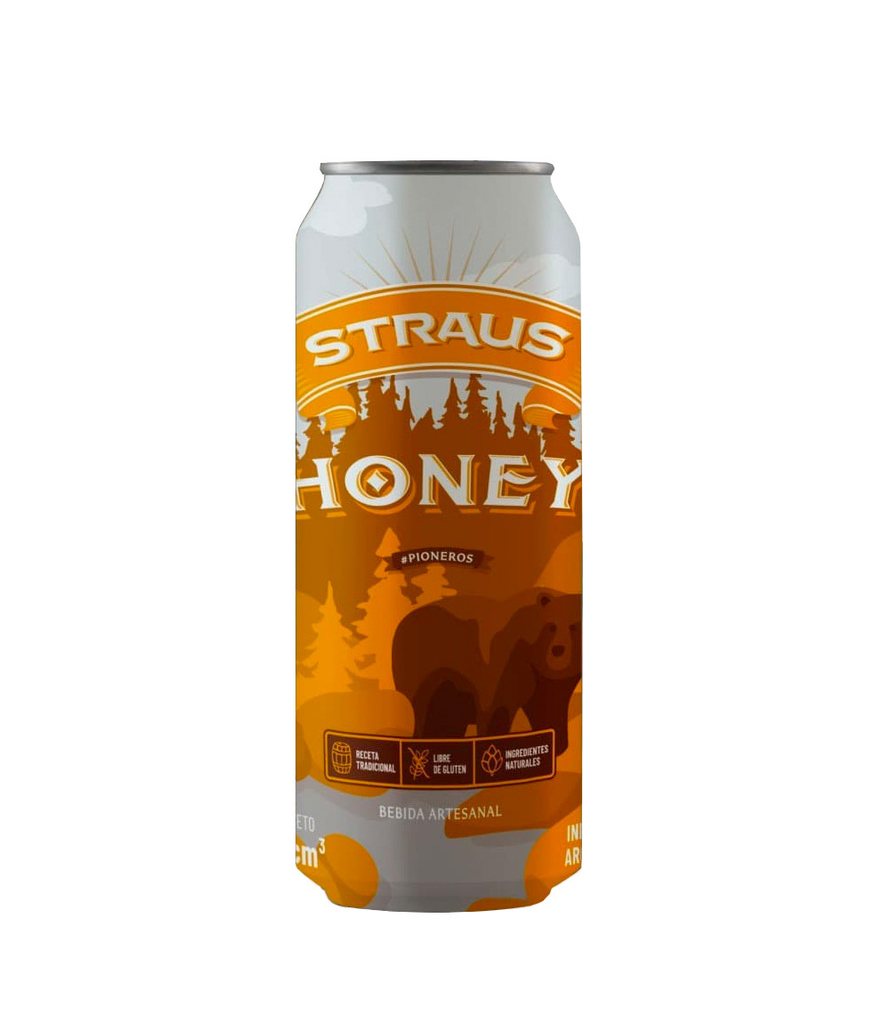 STRAUS CERVEZA HONEY LATA 473 ML