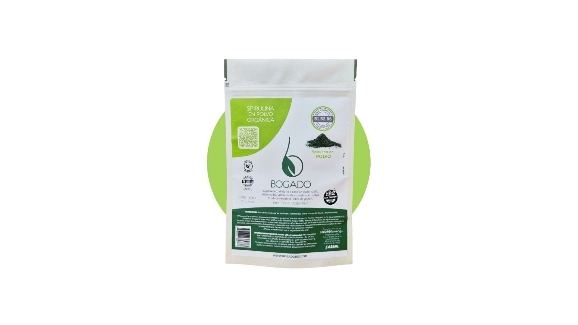 BOGADO SPIRULINA EN POLVO 50 GRS