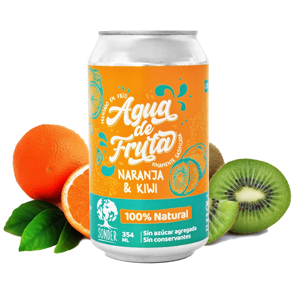 SONDER AGUA DE FRUTA KIWI Y NARANJA 354 CC