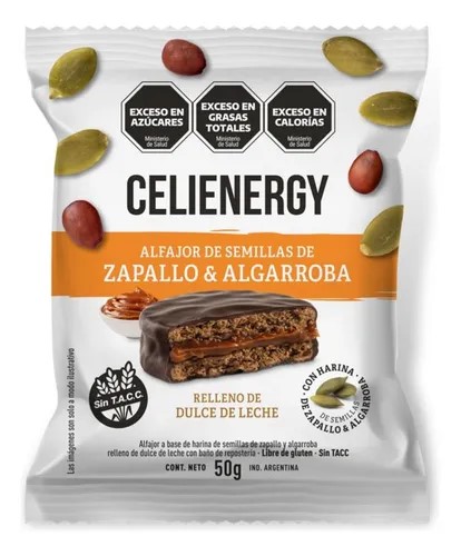 CELIENERGY ALFAJOR ZAPALLO & ALGARROBA 12 UNID