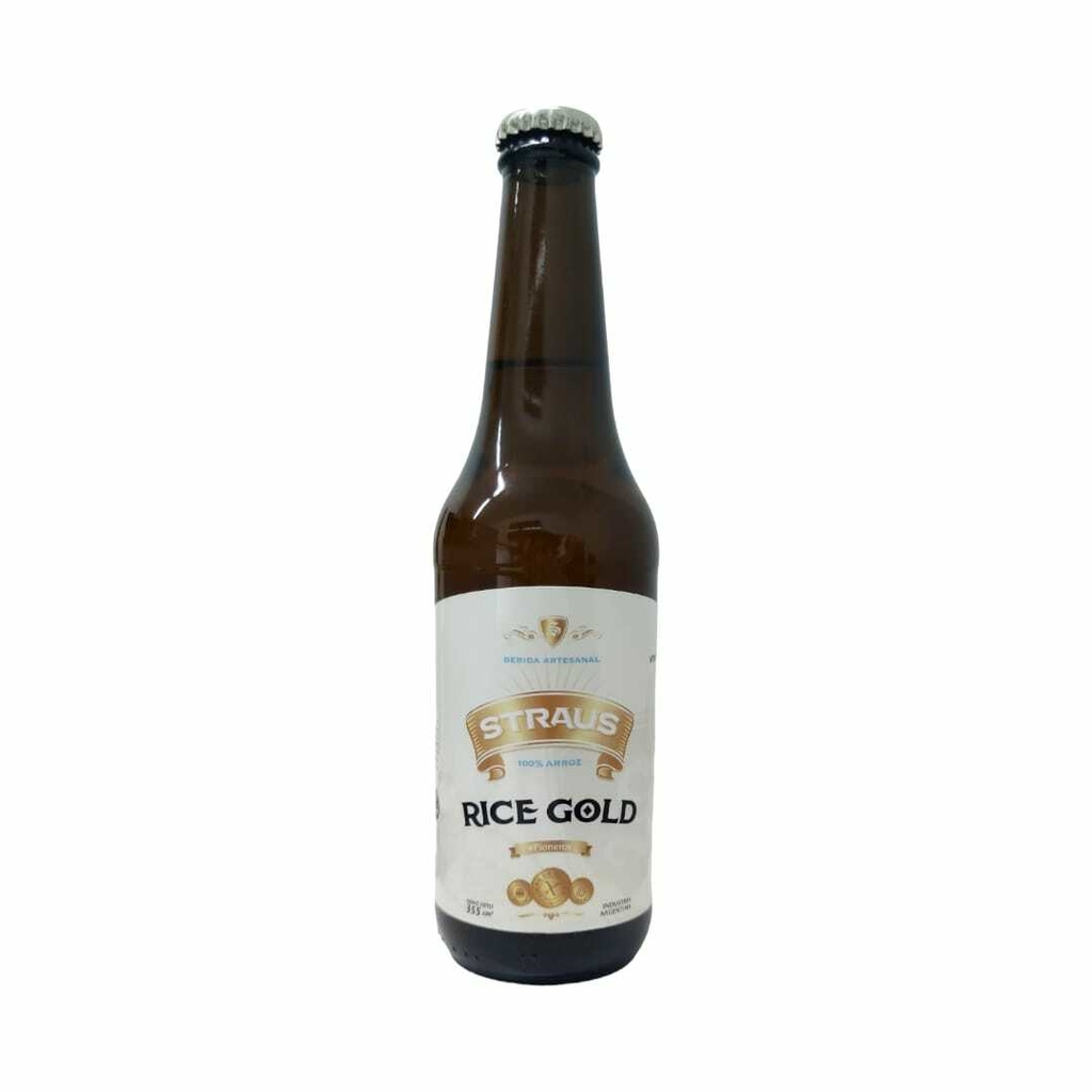 STRAUS CERVEZA RICE GOLD 355 ML