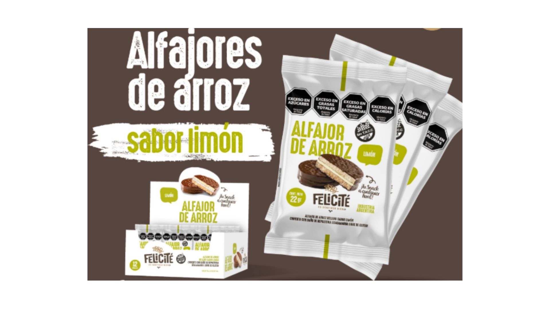 FELICITE ALFAJOR DE ARROZ LIMON 12 UNID