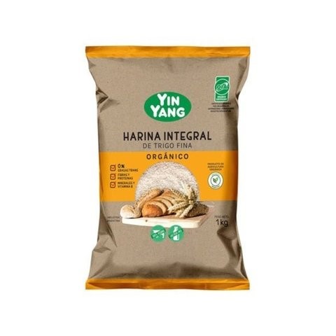 YIN YANG HARINA INTEGRAL FINA ORGANICA 1 KG