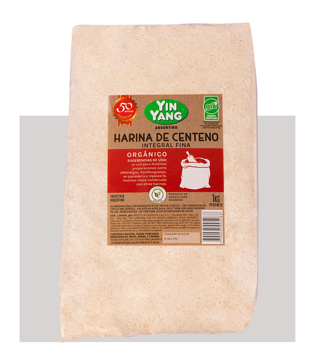 YIN YANG HARINA DE CENTENO INTEG ORG 1 KG