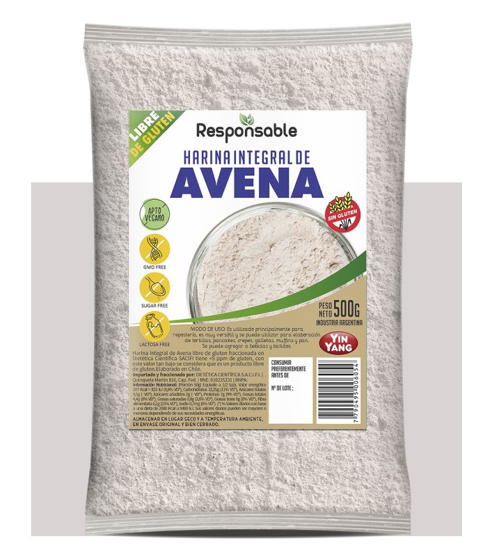YIN YANG HARINA DE AVENA INTEG 500 GRS