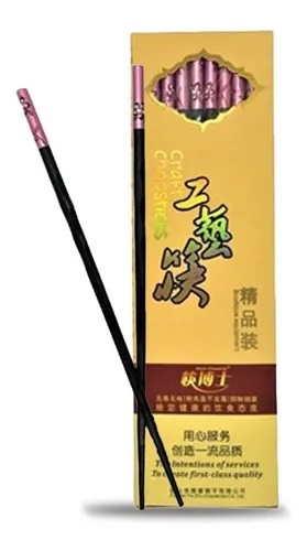 GOCHISO PALITOS NEGRO Y ROSA REUTILIZABLES SET 10 PARES