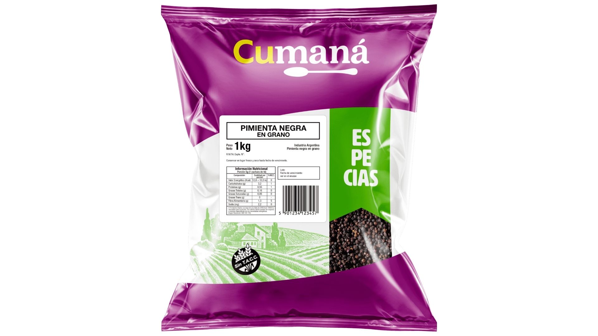 CUMANA PIMIENTA NEGRA GRANO 1 KG