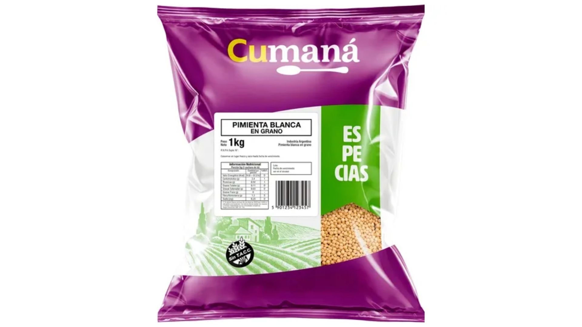 CUMANA PIMIENTA BLANCA GRANO 1 KG