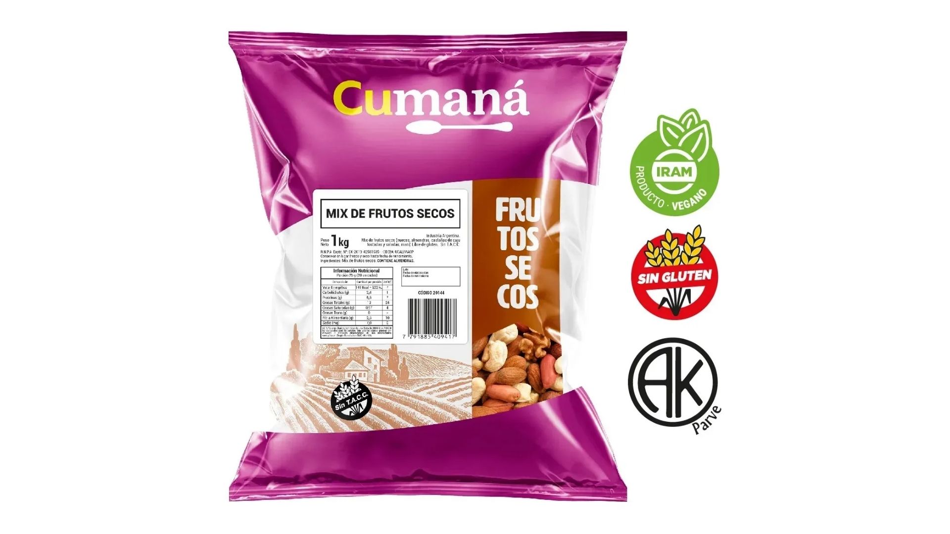 CUMANA MIX FRUTOS SECOS SIN PASAS 1 KG