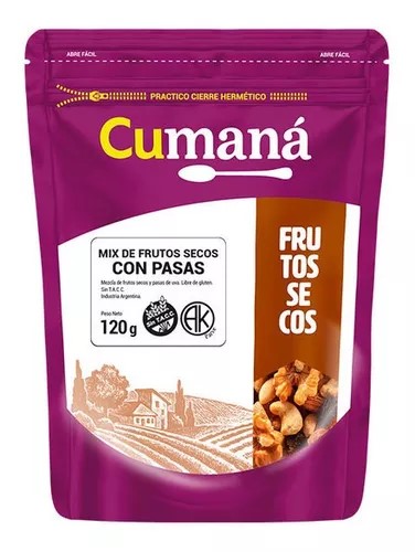 CUMANA MIX DE FRUTAS CON PASAS 120 GRS