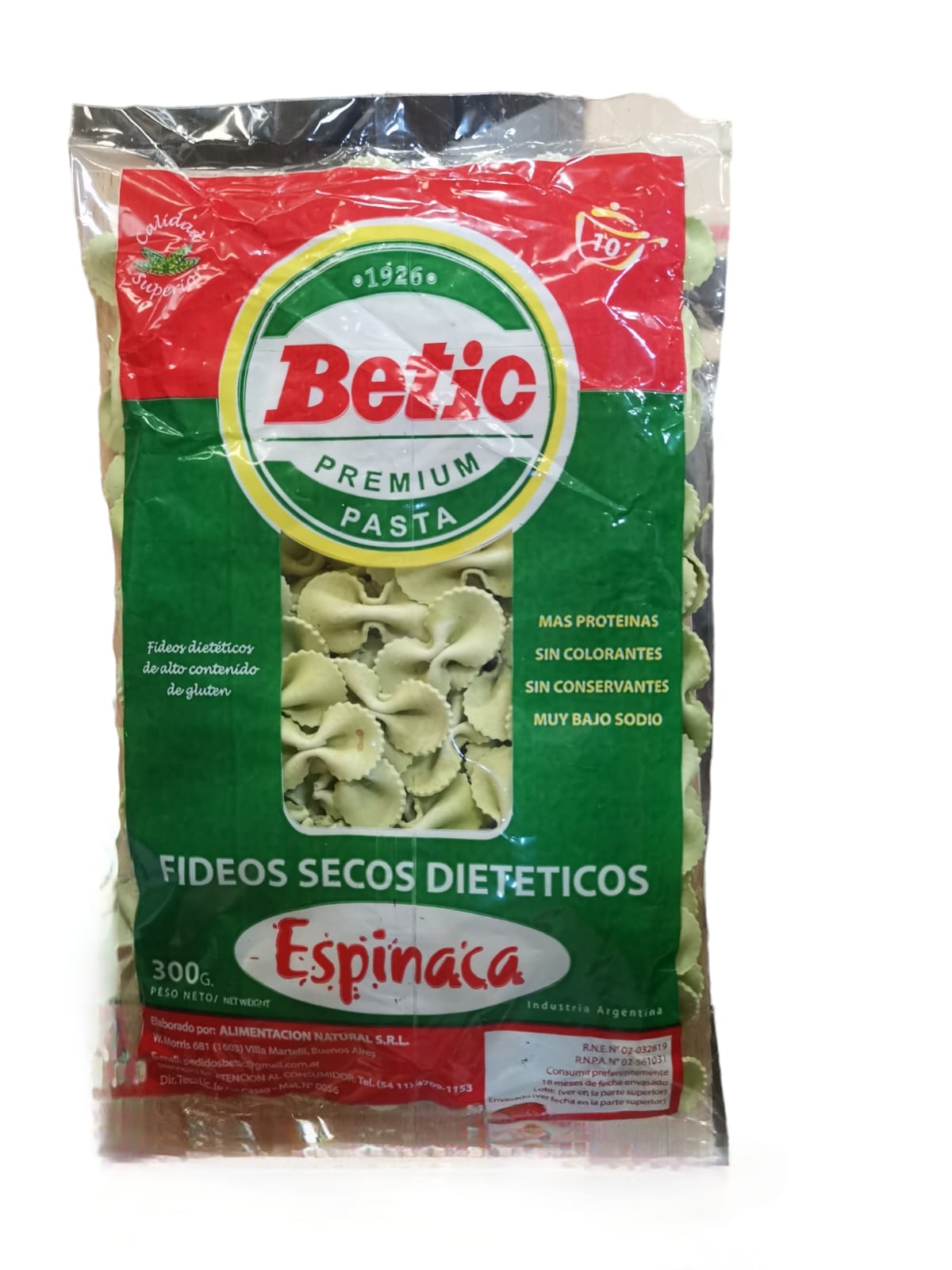 BETIC FIDEOS MOÑOS ESPINACA 300 GRS