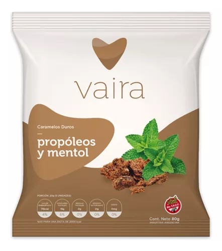 VAIRA CARAMELOS PROPOLEOS Y MENTOL 80 GRS