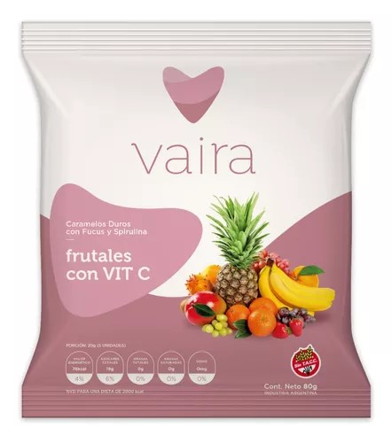 VAIRA CARAMELOS FUCUS Y ESPIRULINA 80 GRS
