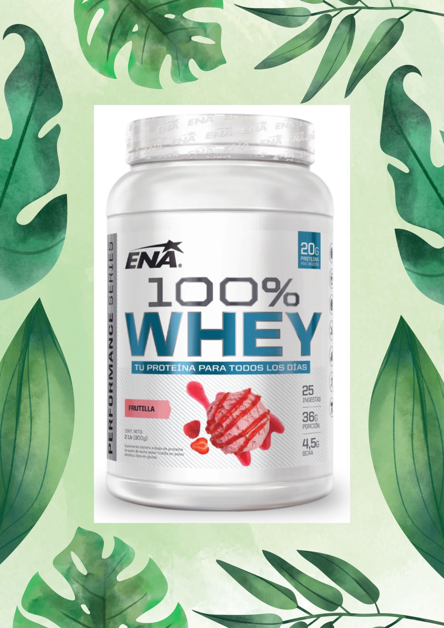 ENA 100% WHEY PROTEIN FRUTILLA 2 LBS