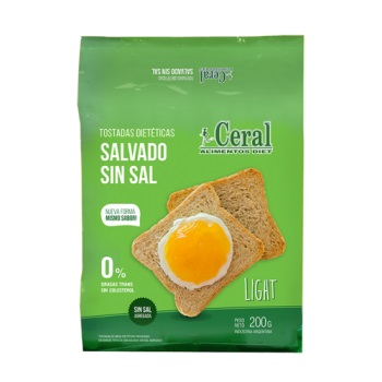 Ceral TOSTADAS SALVADO SIN SAL 200 grs