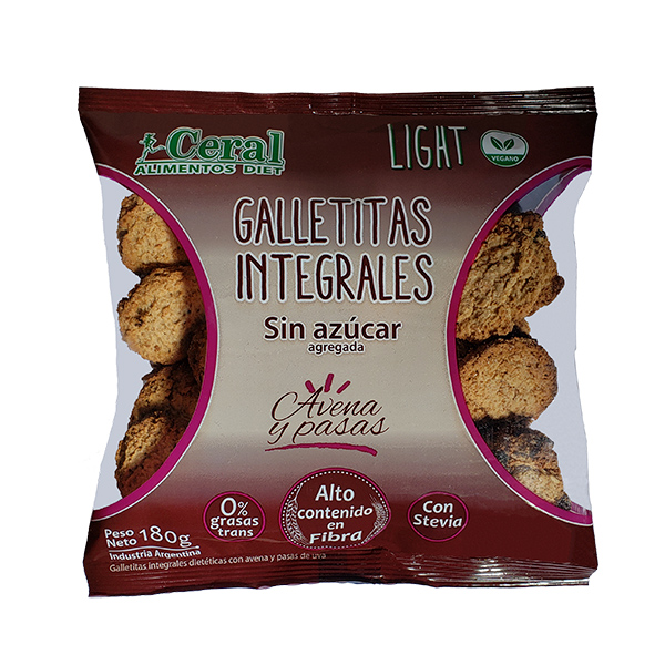 CERAL GALLETITAS INTEG AVENA Y PASAS 180 GRS