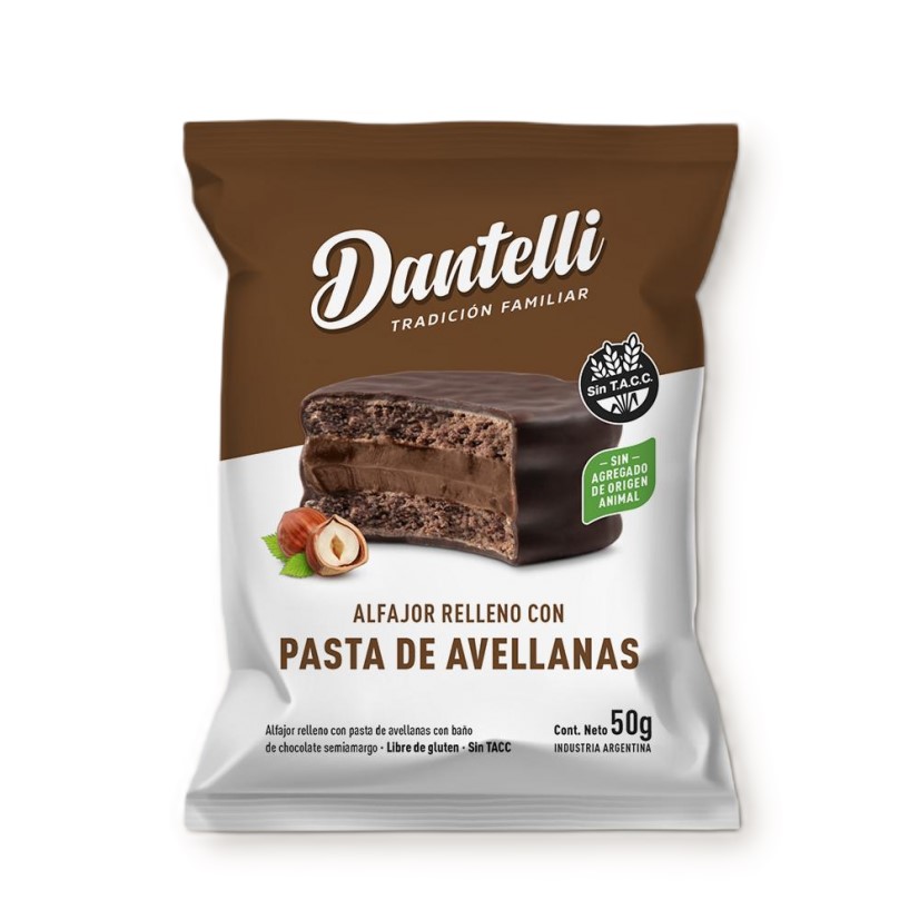 DANTELLI ALFAJOR DE AVELLANAS 12 UNID
