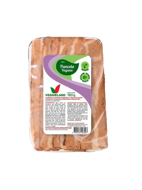 VEGGIELAND PANCETA VEGETAL 190 GRS