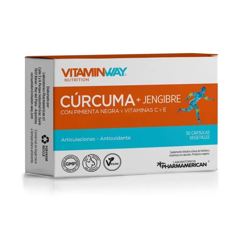 VITAMINWAY CURCUMA, JENGIBRE, PIMIENTA NEGRA 30 CAPS