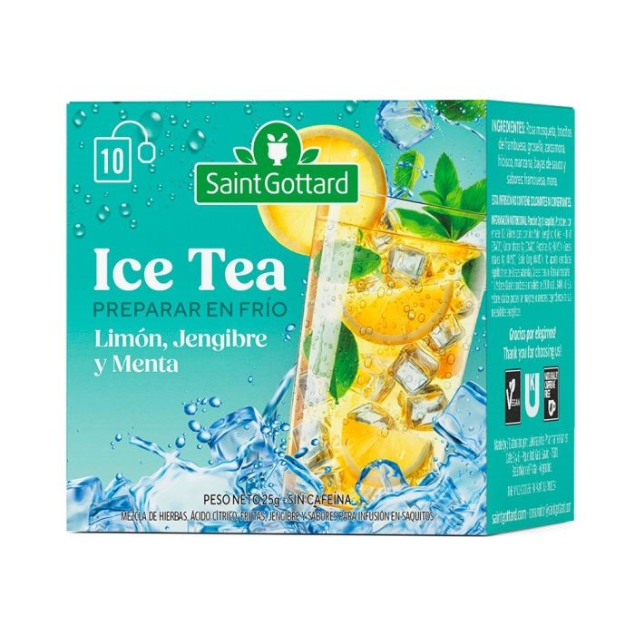 SAINT GOTTARD ICE TEA LIMON JENGIBRE Y MENTA 10 SAQ