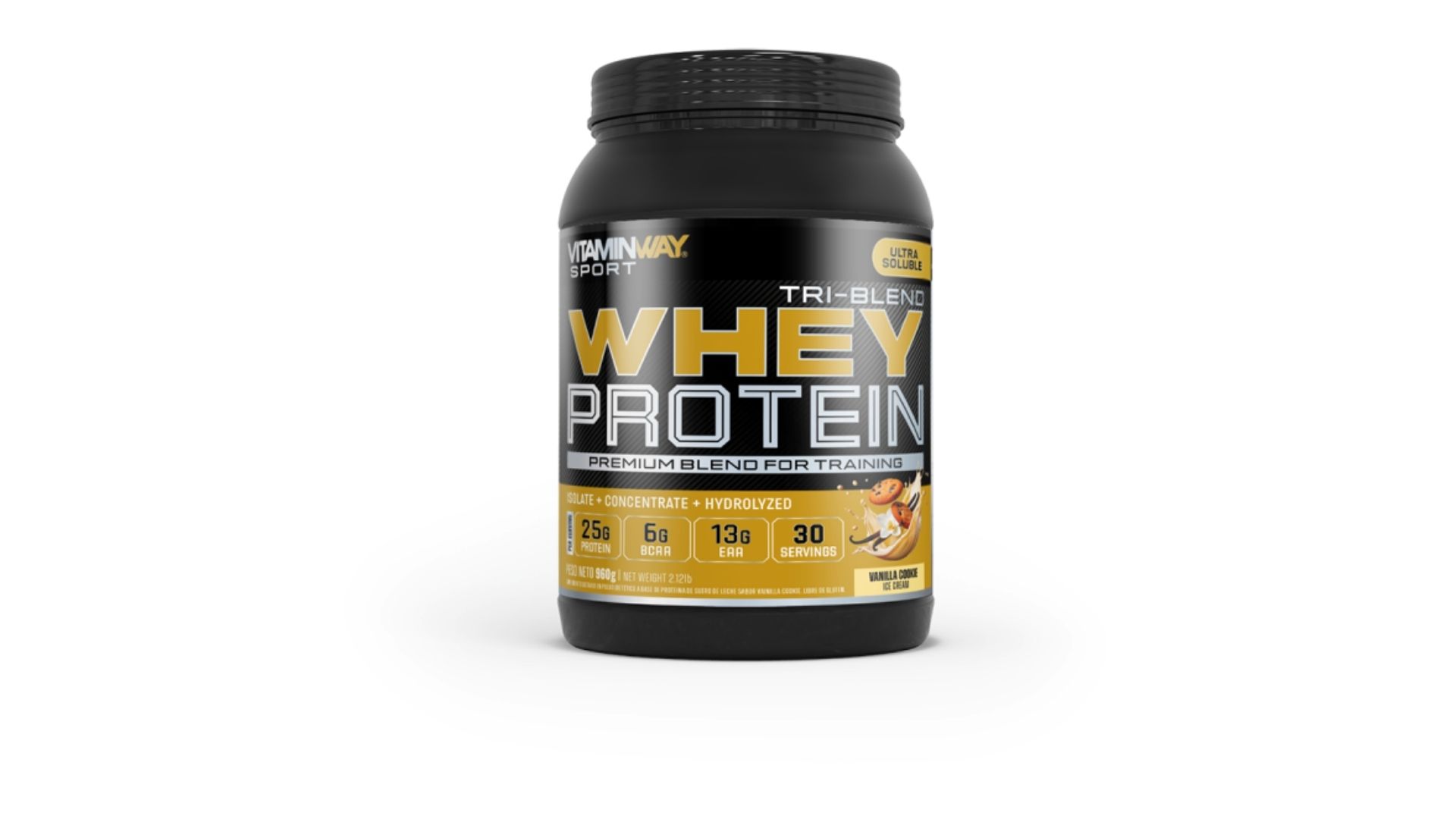 VITAMINWAY TRI BLEND WHEY PROTEIN VAINILLA COOKIE 900 GRS