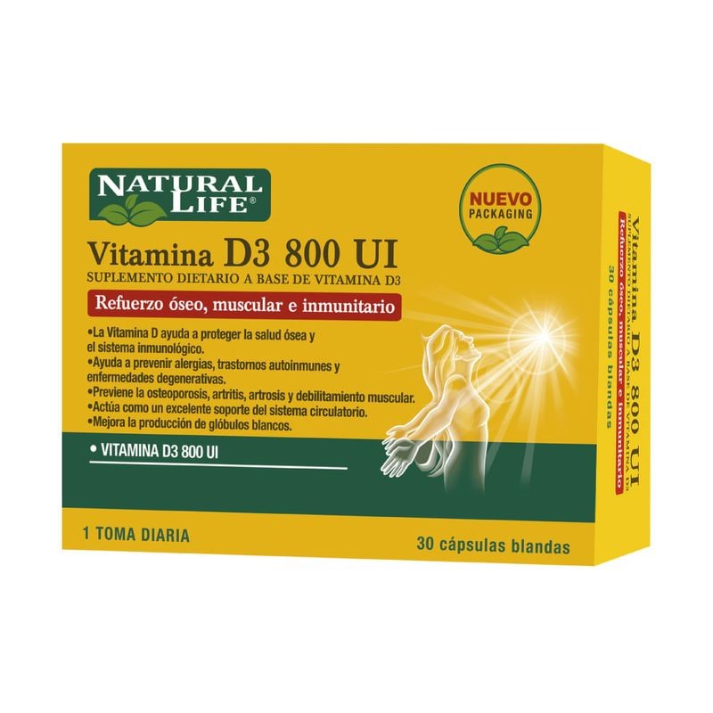 NATURAL LIFE VIT D3-800 30 CAPS