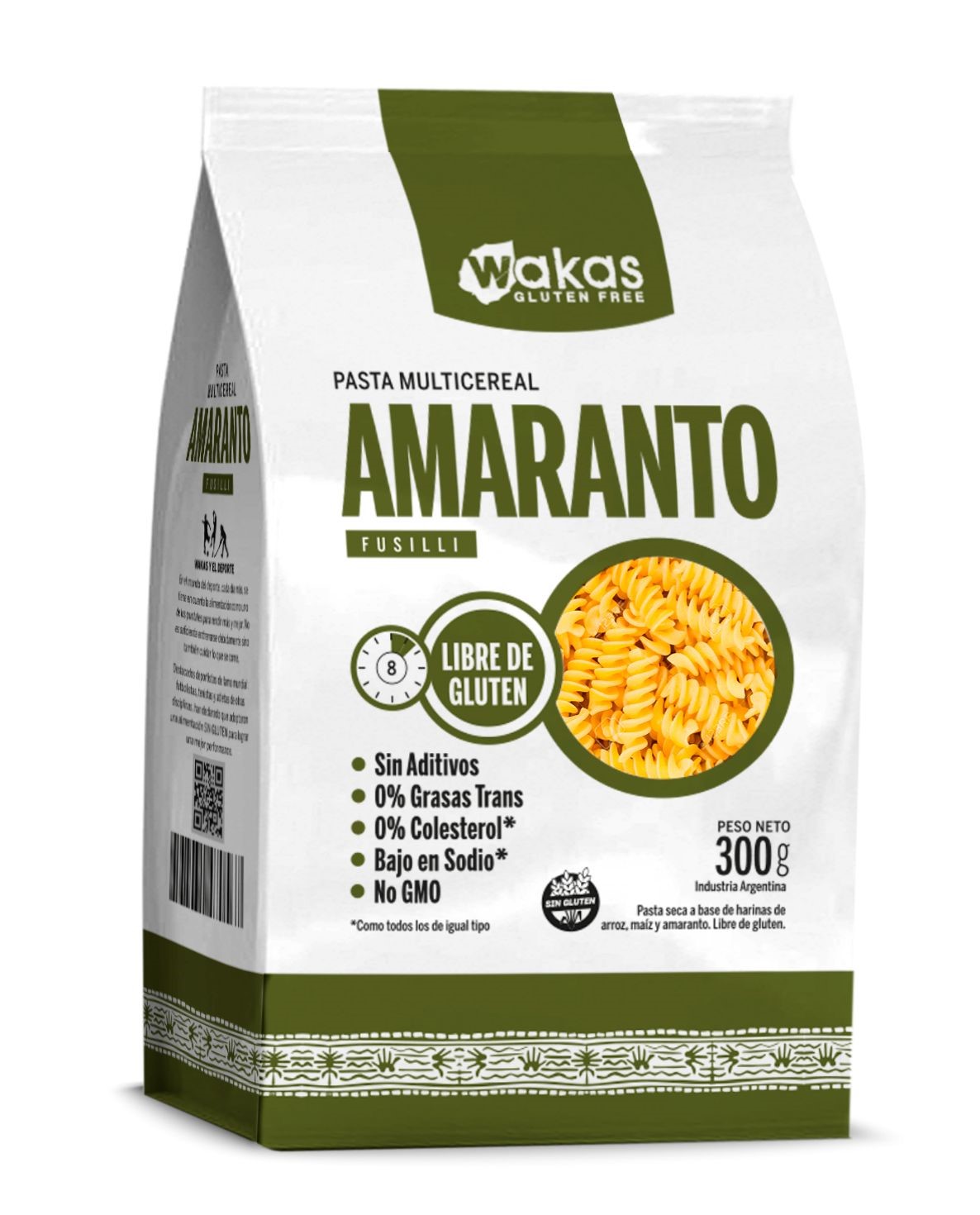 Wakas FUSILLI MULTICEREAL CON AMARANTO 300 grs SOBRE