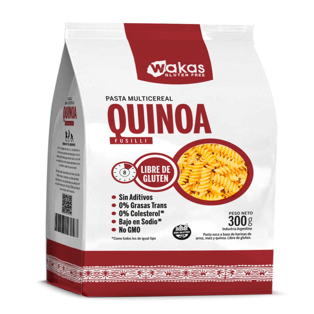 WAKAS FUSILLI MULTICEREAL ALUBIA Y QUINOA 300 GRS SOBRE