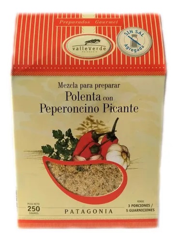 VALLE VERDE POLENTA CON PEPERONCINO PICANTE 250 GRS