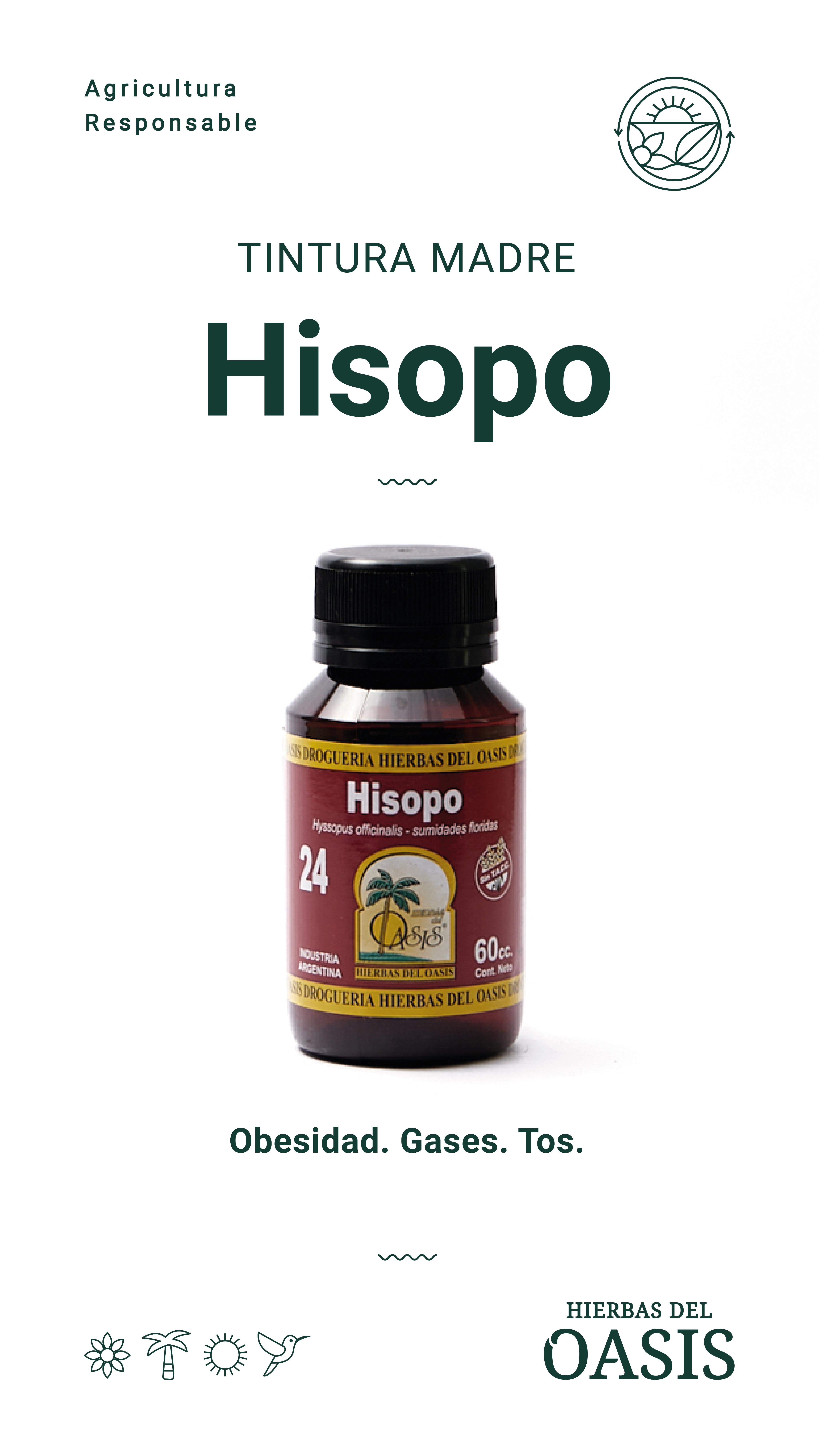 Hierbas Del Oasis TINTURA MADRE Nº 24 HISOPO 60 cc