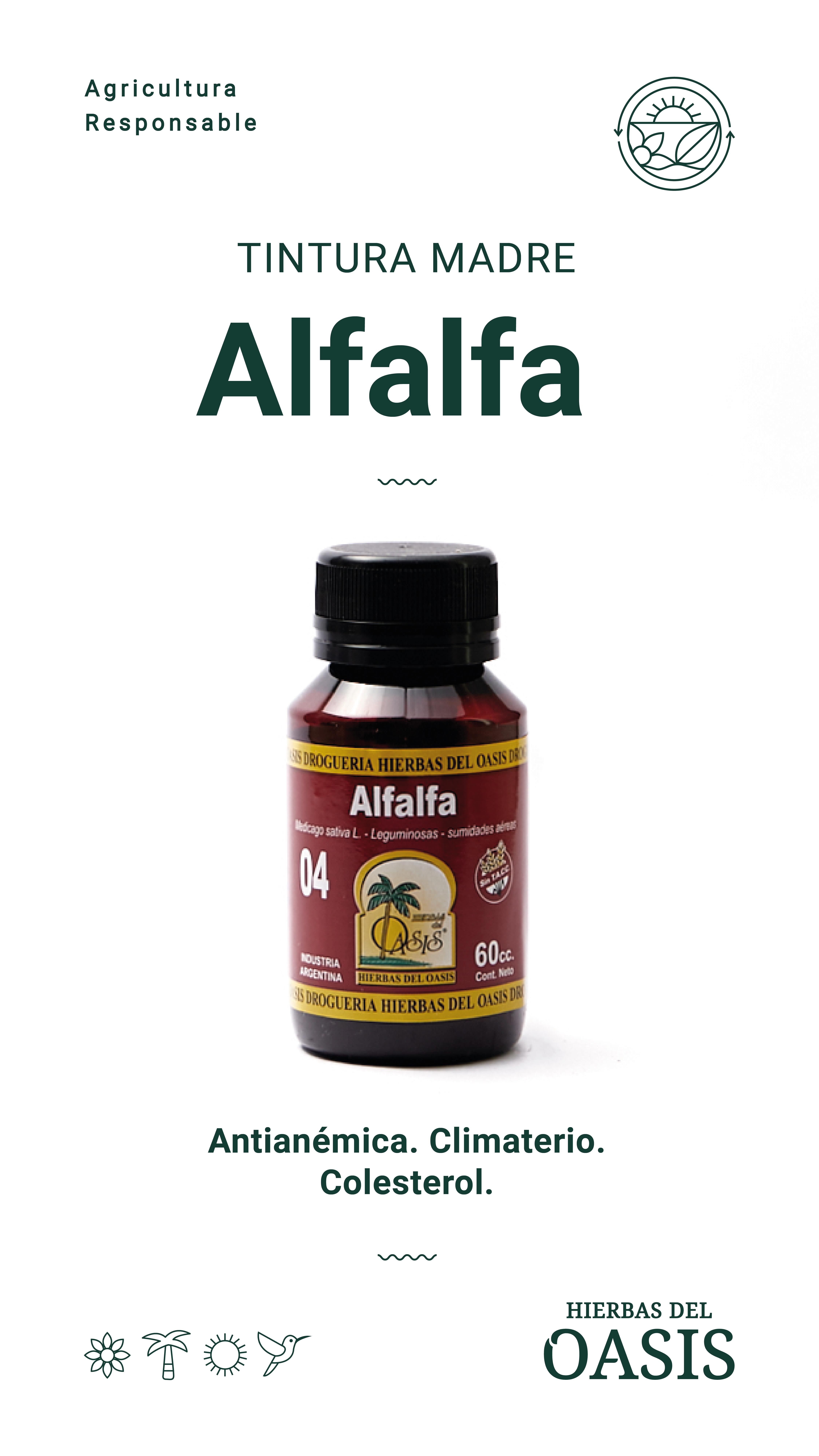 Hierbas Del Oasis TINTURA MADRE Nº 4 ALFALFA 60 cc