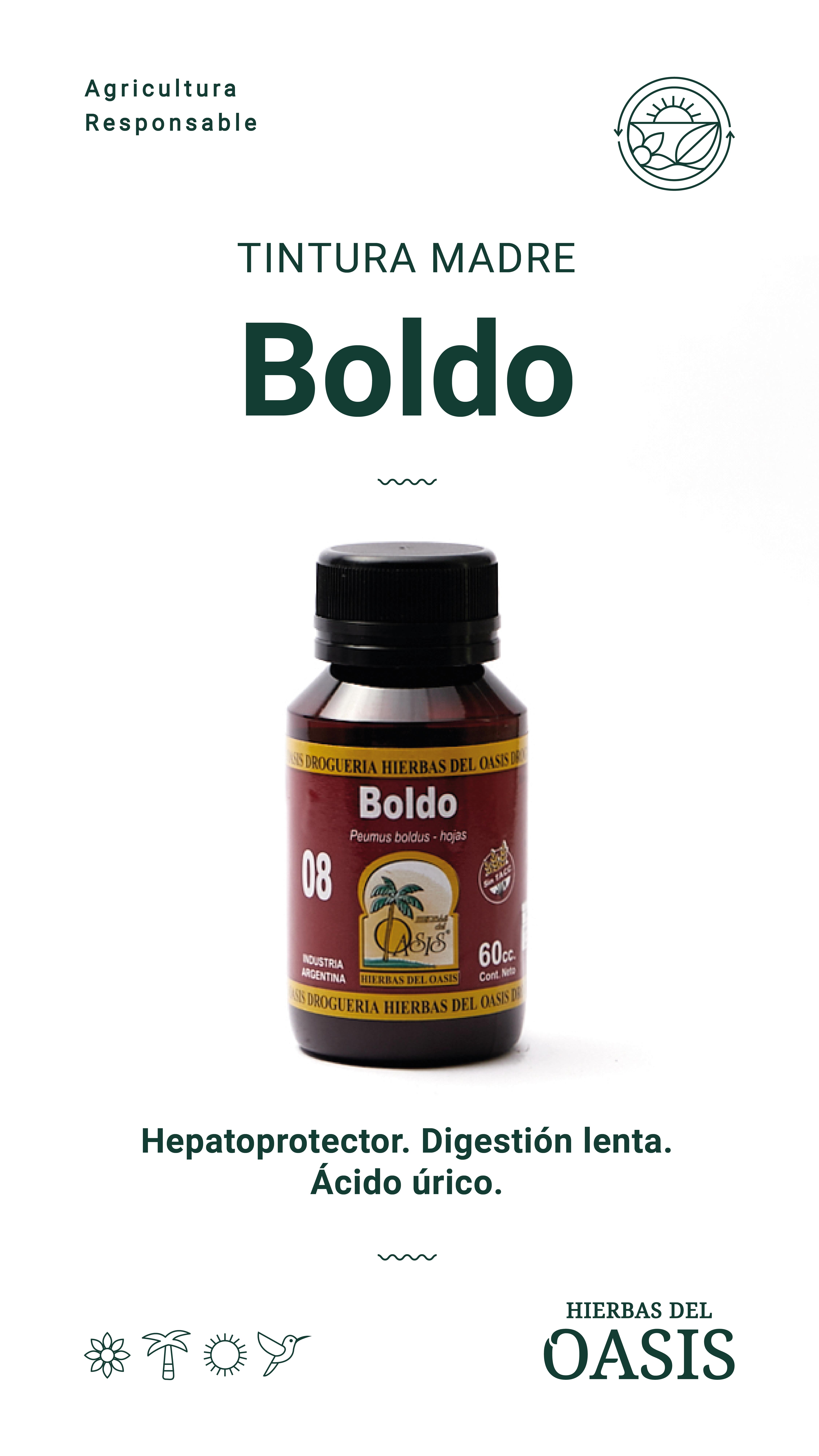 Hierbas Del Oasis TINTURA MADRE Nº 8 BOLDO 60 cc