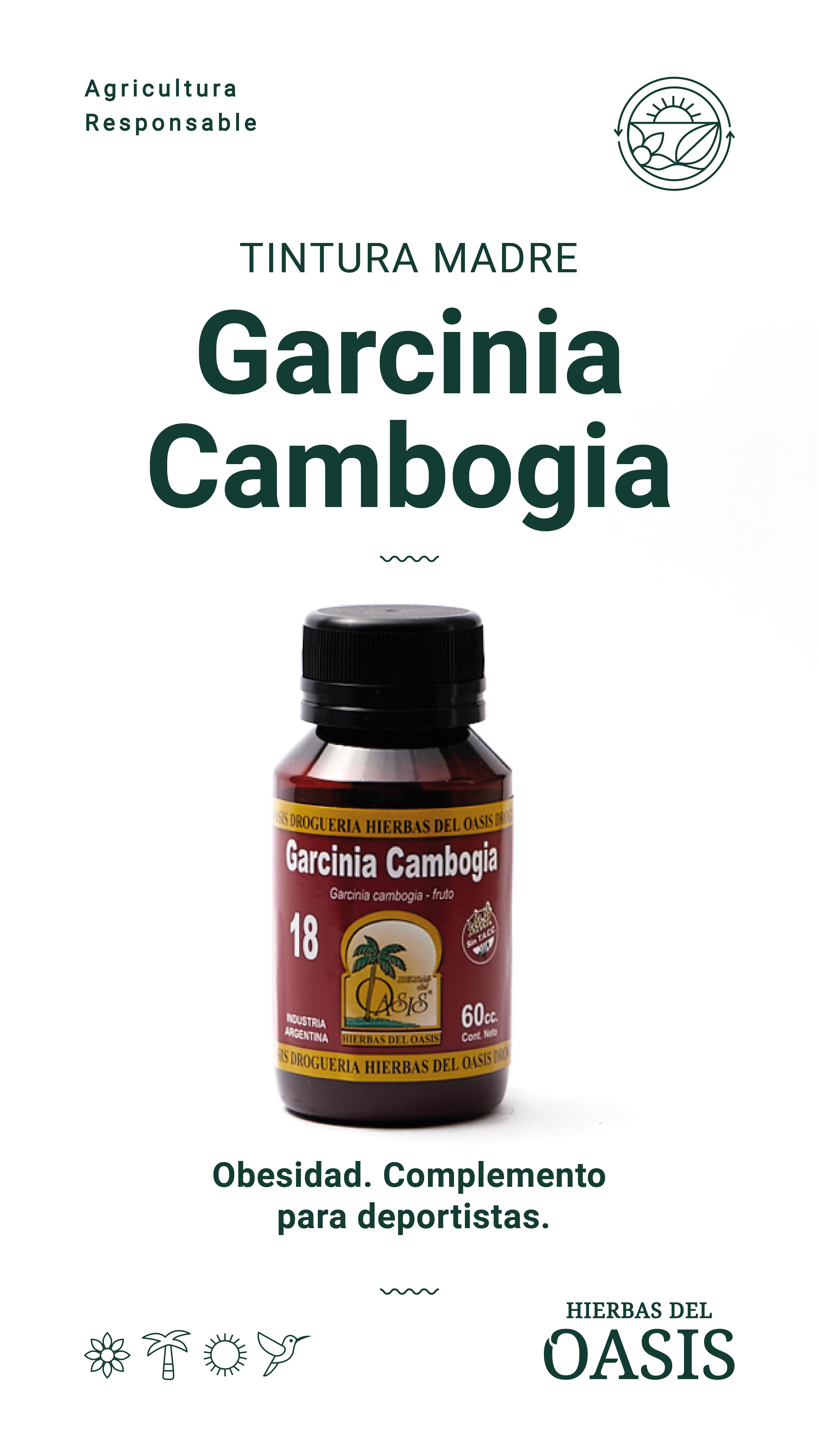 Hierbas Del Oasis TINTURA MADRE Nº 18 GARCINIA CAMBOGIA 60 cc
