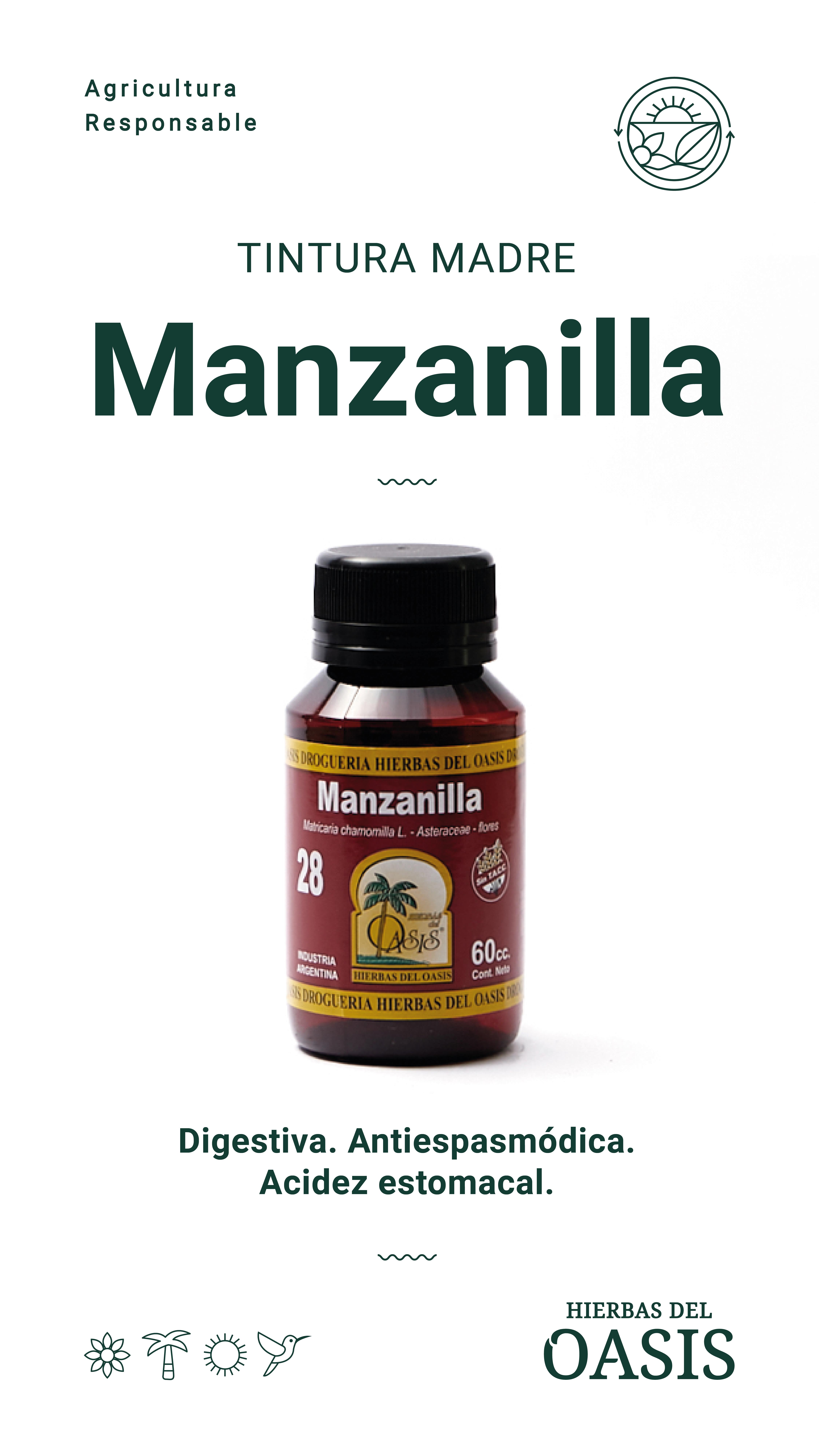 Hierbas Del Oasis TINTURA MADRE Nº 28 MANZANILLA 60 cc