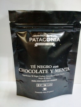 Patagonia TE NEGRO CON CHOCOLATE Y MENTA  ziploc 40 GR