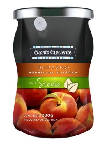 CUARTO CRECIENTE MERMELADA DURAZNO STEVIA 330 GRS