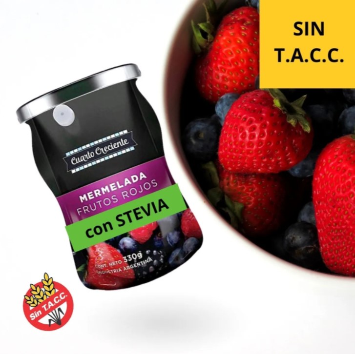 CUARTO CRECIENTE MERMELADA FRUTOS ROJOS STEVIA 330 GRS