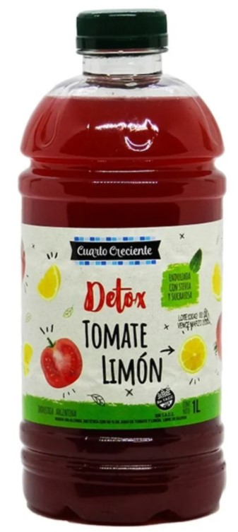 CUARTO CRECIENTE JUGO DETOX TOMATE/LIMON 1 LTS