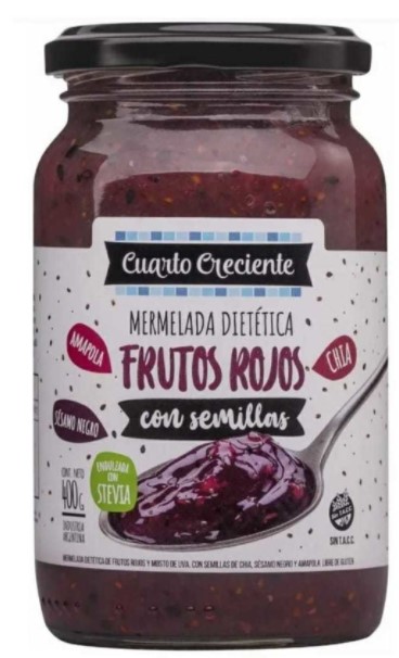 CUARTO CRECIENTE MERMELADA FRUTOS ROJOS CON SEMILLAS 400 GRS